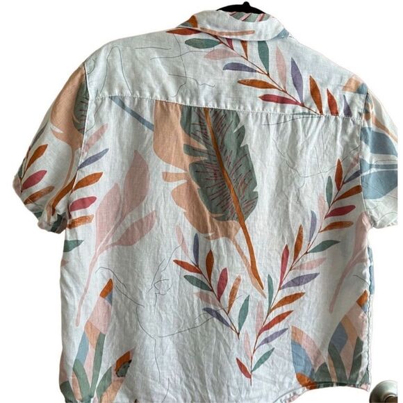 Cynthia Rowley 100% linen floral collar shirt sz S - Picture 5 of 8